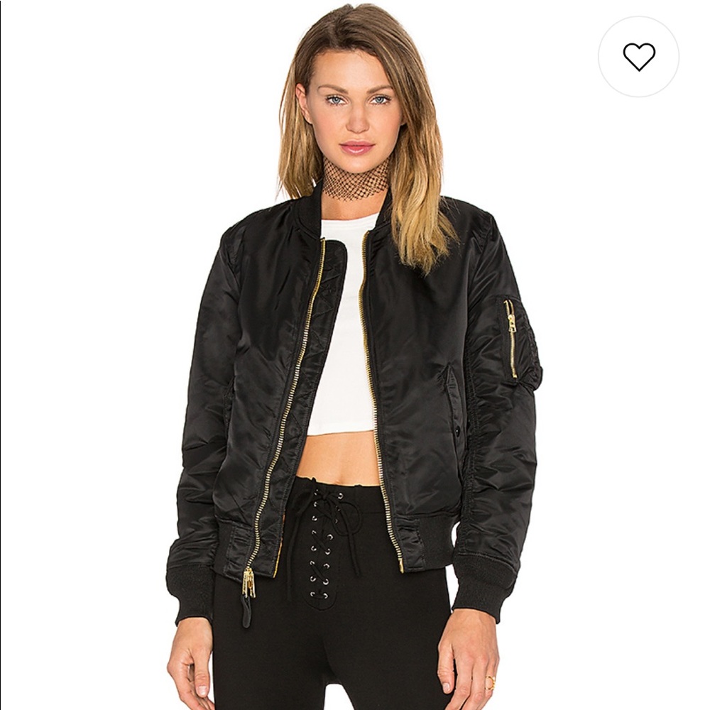 Alpha Industries black bomber jacket